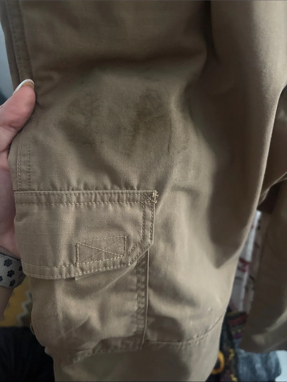 Men's Tan Cargo Pants - Durable Workwear